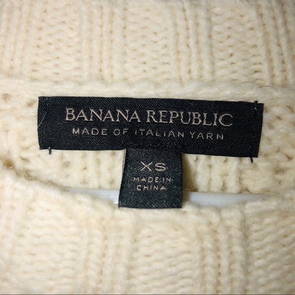 BANANA REPUBLIC  Italian yarn cable fringe sweater - Picture 3 of 8